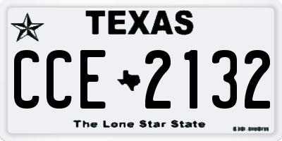 TX license plate CCE2132
