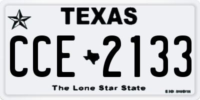 TX license plate CCE2133
