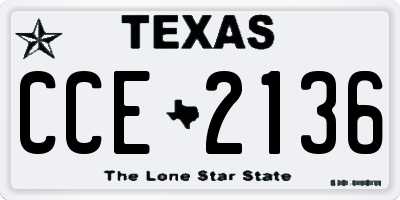 TX license plate CCE2136