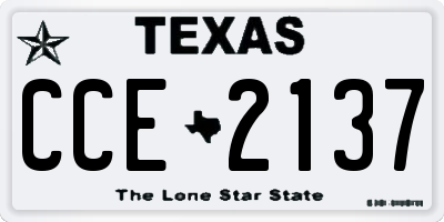 TX license plate CCE2137