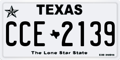TX license plate CCE2139
