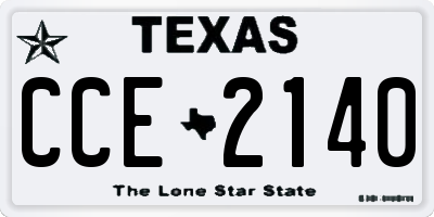 TX license plate CCE2140