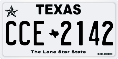 TX license plate CCE2142