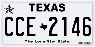 TX license plate CCE2146