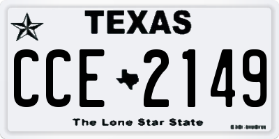 TX license plate CCE2149