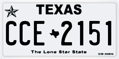 TX license plate CCE2151