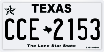 TX license plate CCE2153