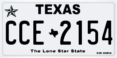 TX license plate CCE2154