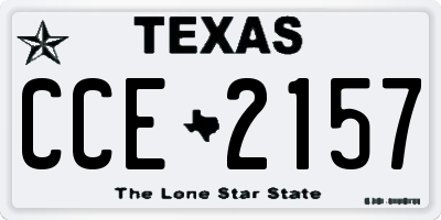 TX license plate CCE2157