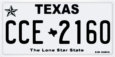 TX license plate CCE2160