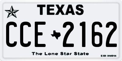TX license plate CCE2162
