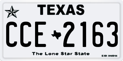TX license plate CCE2163