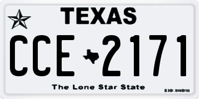 TX license plate CCE2171