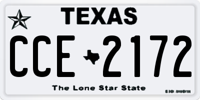 TX license plate CCE2172