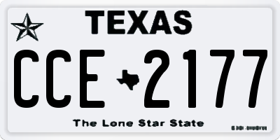 TX license plate CCE2177