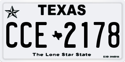 TX license plate CCE2178