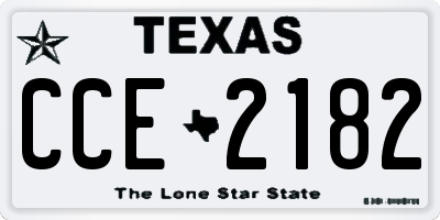 TX license plate CCE2182