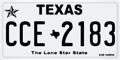 TX license plate CCE2183