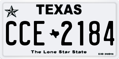 TX license plate CCE2184