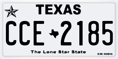 TX license plate CCE2185