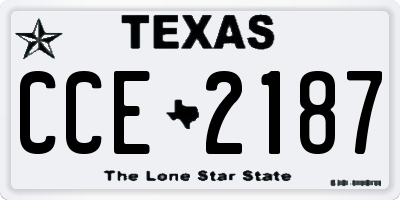 TX license plate CCE2187