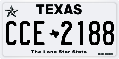 TX license plate CCE2188