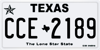 TX license plate CCE2189