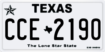 TX license plate CCE2190
