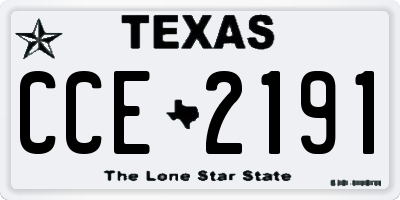 TX license plate CCE2191