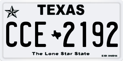 TX license plate CCE2192
