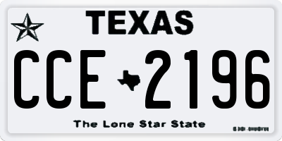 TX license plate CCE2196