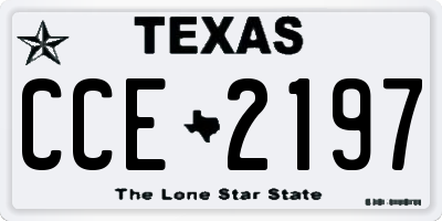 TX license plate CCE2197