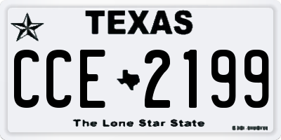 TX license plate CCE2199