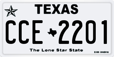 TX license plate CCE2201
