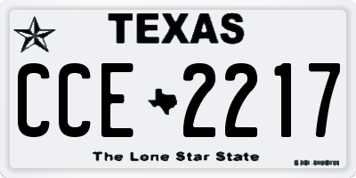 TX license plate CCE2217