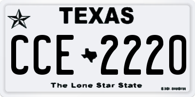 TX license plate CCE2220