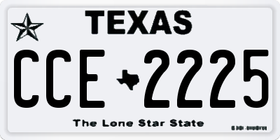 TX license plate CCE2225
