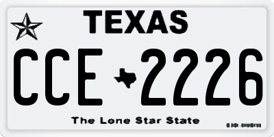 TX license plate CCE2226