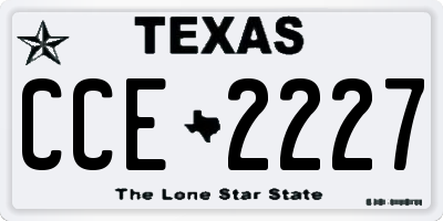 TX license plate CCE2227