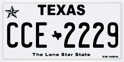 TX license plate CCE2229