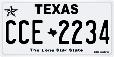 TX license plate CCE2234