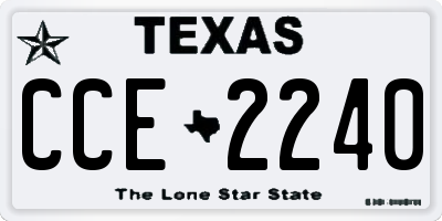 TX license plate CCE2240