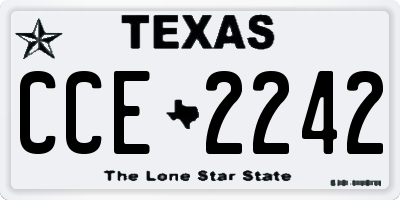TX license plate CCE2242