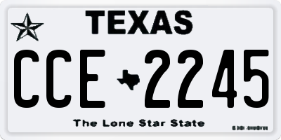 TX license plate CCE2245
