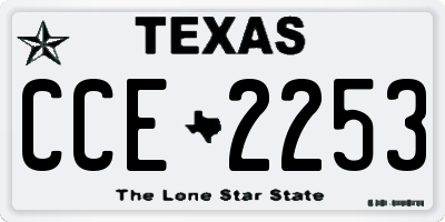 TX license plate CCE2253