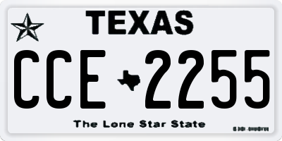 TX license plate CCE2255