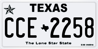 TX license plate CCE2258