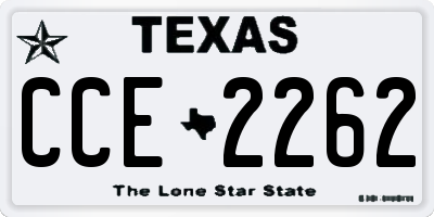 TX license plate CCE2262