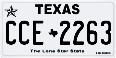 TX license plate CCE2263