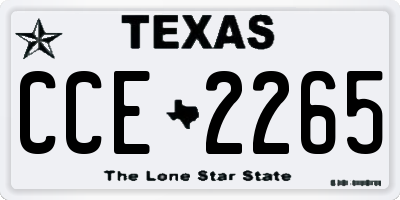TX license plate CCE2265
